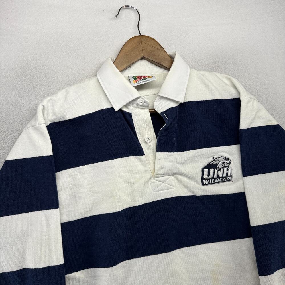 Vintage University Of New Hampshire Rugby Shirt Men's Medium Blue Barbarian 90s